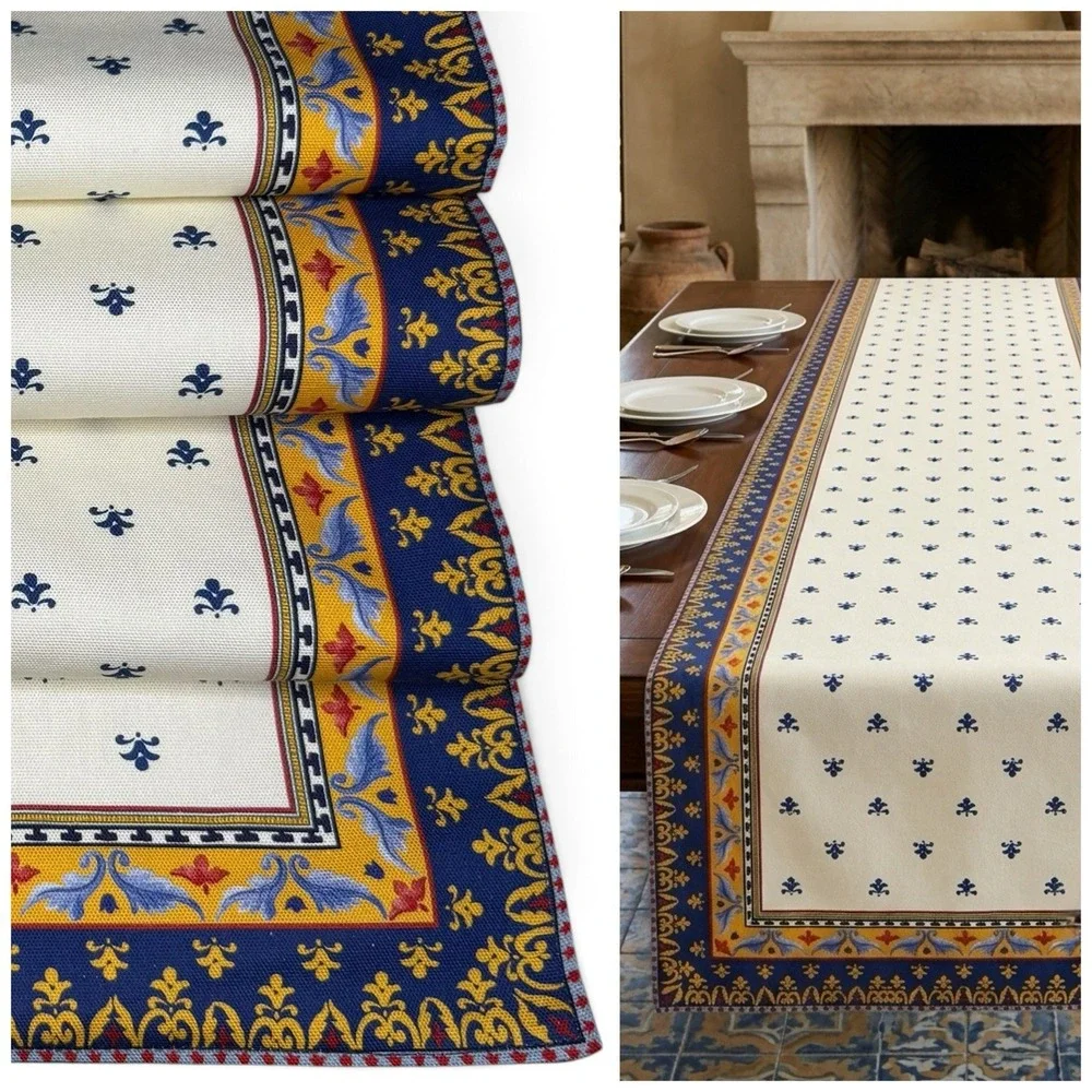NWOT Williams Sonoma Sicily Mosaic 16x108 Table Runner Cotton European Floral
